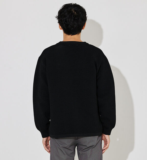 ABAHOUSE「【ウォッシャブル】リップルボーダー ボタンレス ニット カーディガン」|カーディガン|