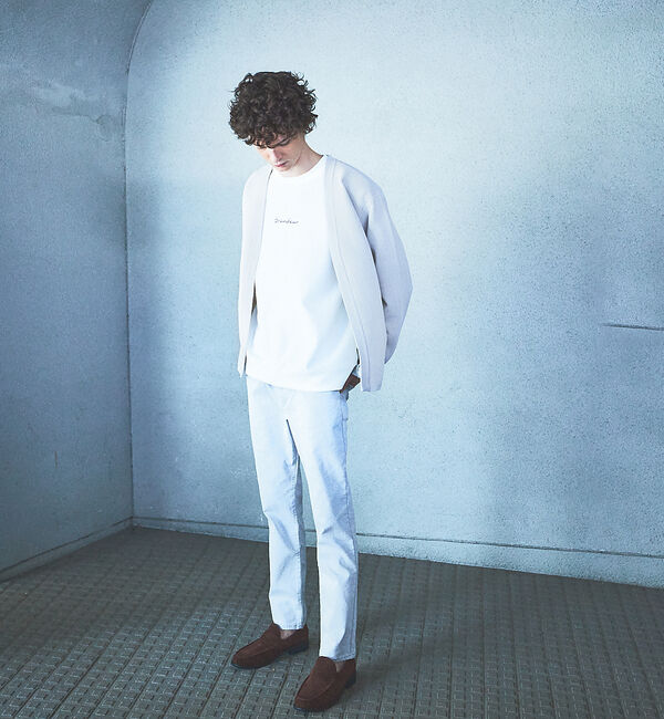 ABAHOUSE「【ウォッシャブル】リップルボーダー ボタンレス ニット カーディガン」|カーディガン|