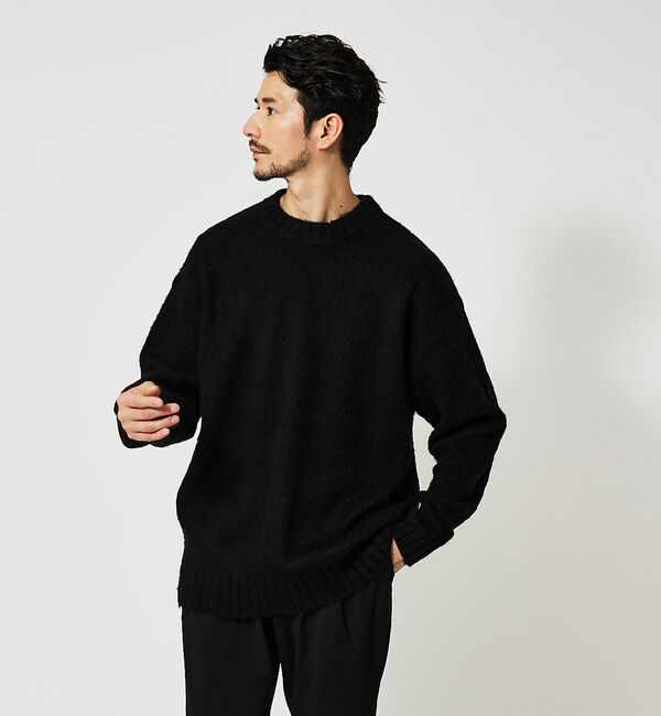 ABAHOUSE「ウール / モヘアブレンド ローゲージニット」|ニット・セーター|ブラック