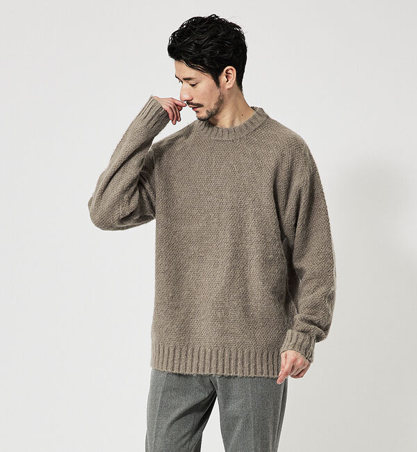 ABAHOUSE「ウール / モヘアブレンド ローゲージニット」|ニット・セーター|ベージュ