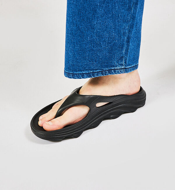 ABAHOUSE「【Doubleu /ダブリュー】W4 RIVA/トング型/リカバリーサンダル」|サンダル|ブラック