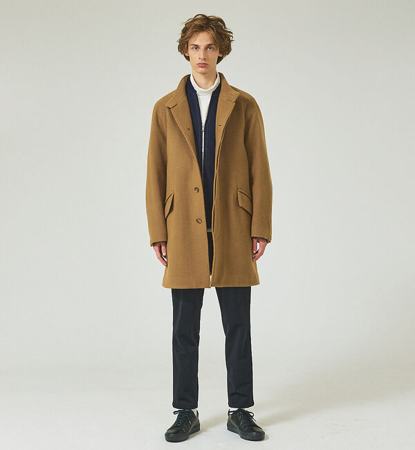 ABAHOUSE「【メリノウール】リバースカルゼ メルトン スタンドカラーコート」|その他|