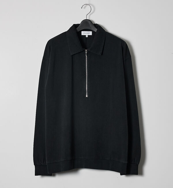 ABAHOUSE「【ウォッシュ加工】ロング ハーフジップ プルオーバー / ロンT」|Tシャツ・カットソー|