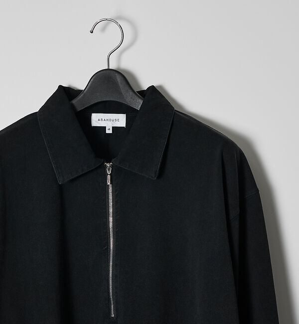 ABAHOUSE「【ウォッシュ加工】ロング ハーフジップ プルオーバー / ロンT」|Tシャツ・カットソー|