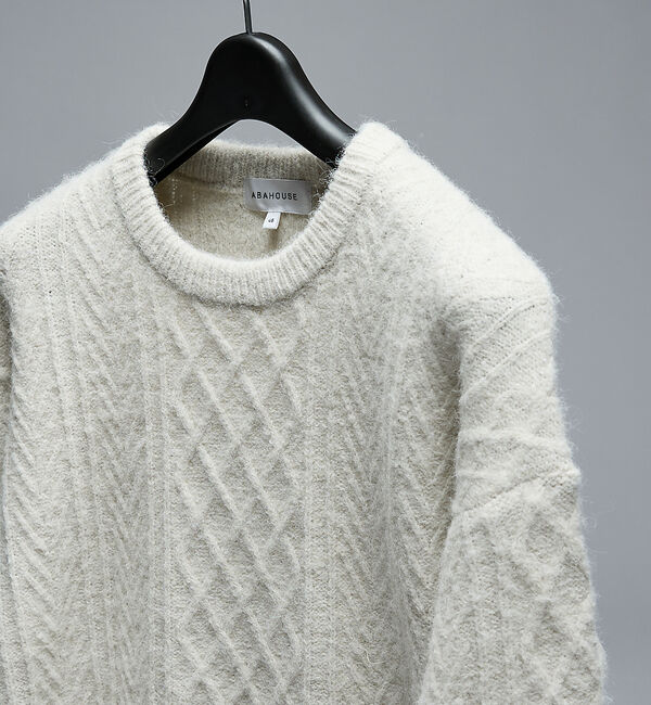 ABAHOUSE「WOOL MIX メランジシャギー アランニット」|ニット・セーター|