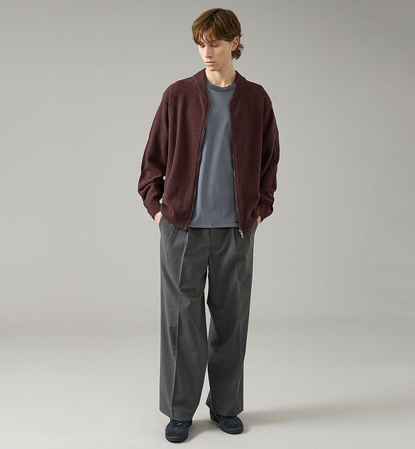 ABAHOUSE「コットンブークレー ダブルZIP ニットブルゾン / クルーカーディガン」|カーディガン|