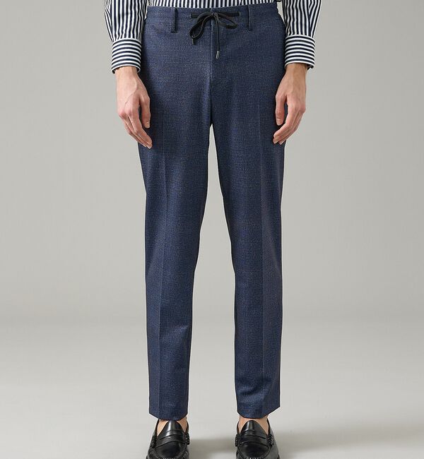 ABAHOUSE「【セットアップ対応】チェック柄 ライトポンチ イージースラックス / ストレッチ」|スラックス|