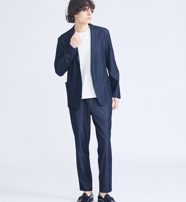 ABAHOUSE「【セットアップ対応】デニムライクツイル シングルジャケット」|テーラードジャケット|