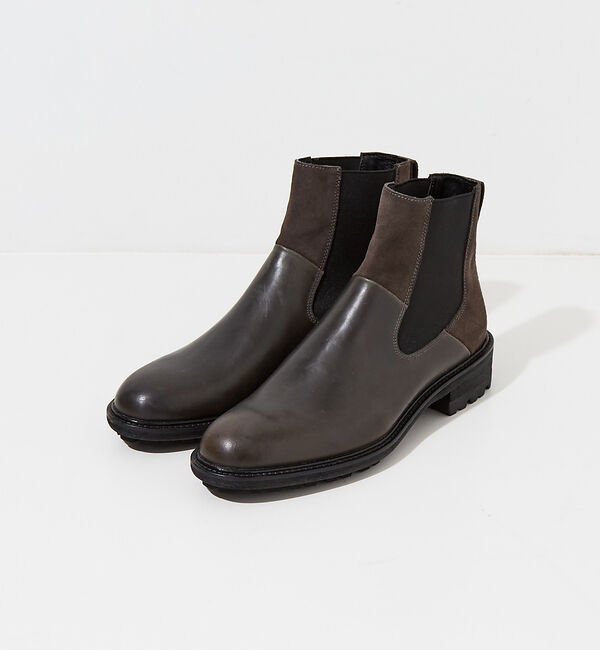 alfredoBANNISTER「ベロア切替 サイドゴアブーツ」|ショートブーツ|グレー