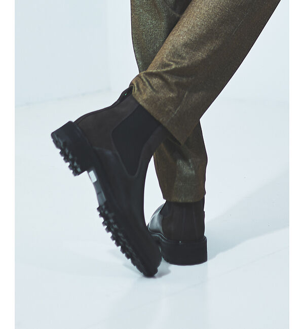 alfredoBANNISTER「ベロア切替 サイドゴアブーツ」|ショートブーツ|