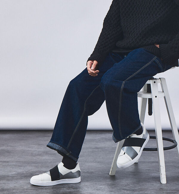 alfredoBANNISTER「【ELASTIC TRAINER】ベルトライン切替 スリッポン/スニーカー」|スニーカー|