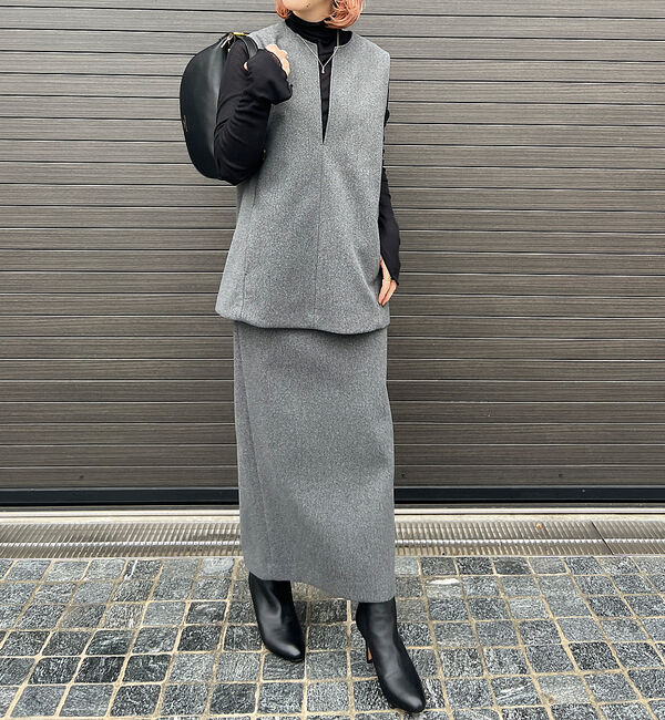 Rouge vif「【セットアップ対応】メルトンタイトスカート」|スカート|