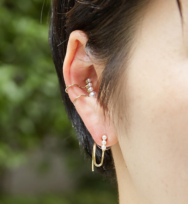 Rouge vif「【sauvage peau】パールピアス＆イヤカフ 3Pセット」|ピアス|ゴールド