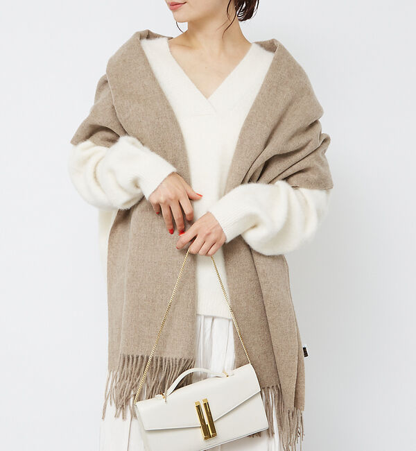 Rouge vif「フォックスウールVネックラウンドヘムニットプルオーバー」|ニット・セーター|アイボリー