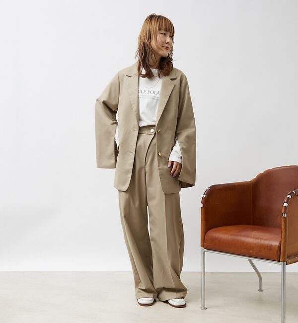 Rouge vif「【一部店舗限定】【2点セット】スリットジャケット＆ウエストクロスパンツSET」|テーラードジャケット|