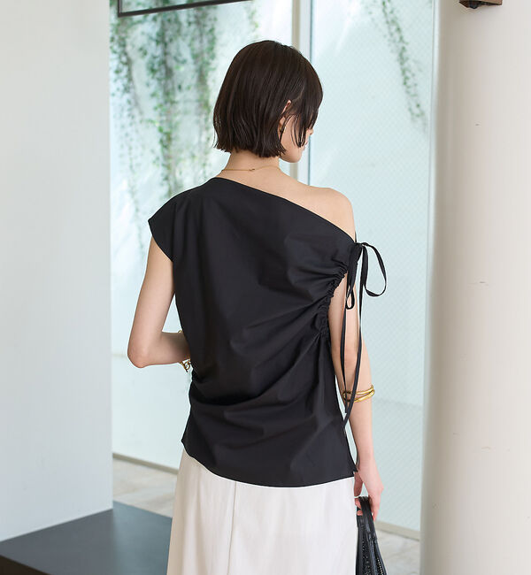 Rouge vif「ギャザーアシンメトリーブラウス」|シャツ・ブラウス|