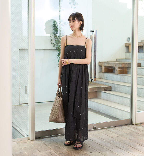 Rouge vif「シルバードット刺繍ワンピース」|ワンピース|