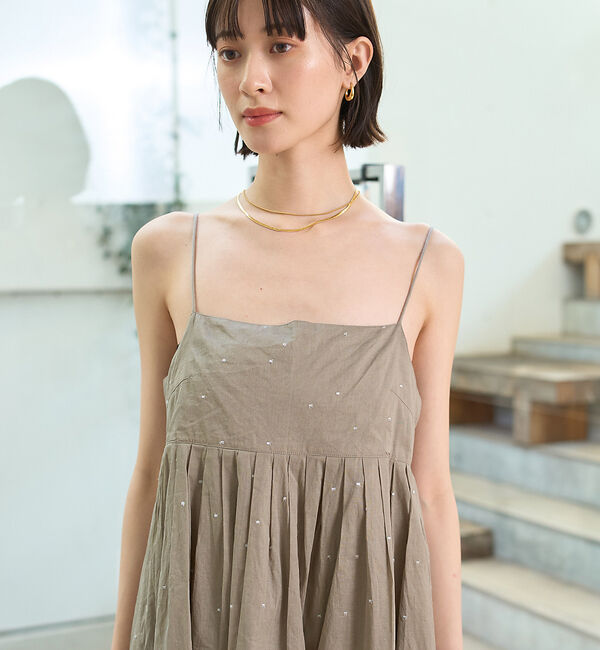 Rouge vif「シルバードット刺繍ワンピース」|ワンピース|