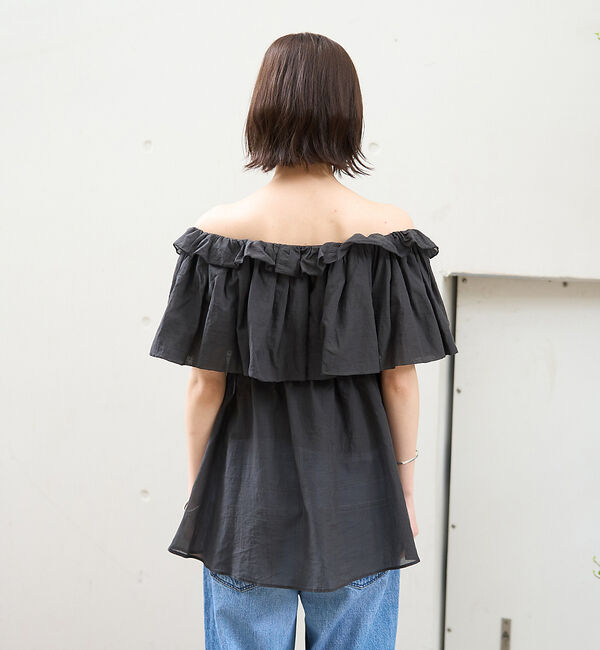 Rouge vif「コットンオフショルバルーンブラウス」|シャツ・ブラウス|