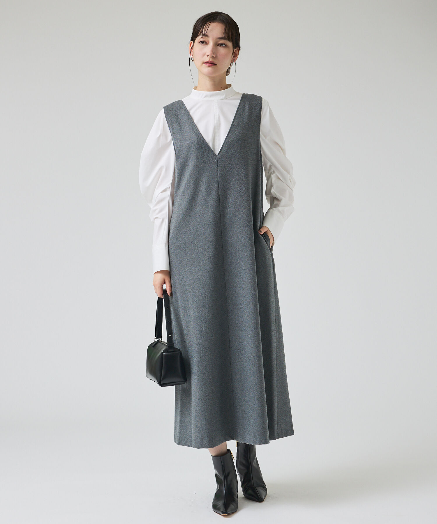 qualite「ツイーディジャンパーワンピース」|ワンピース|