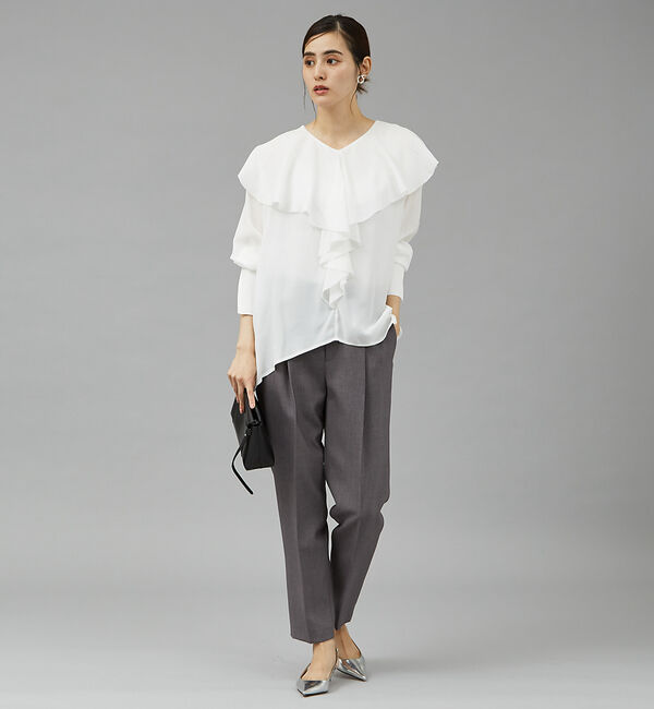 qualite「ラッフルカラーブラウス」|シャツ・ブラウス|