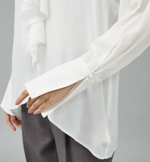 qualite「ラッフルカラーブラウス」|シャツ・ブラウス|