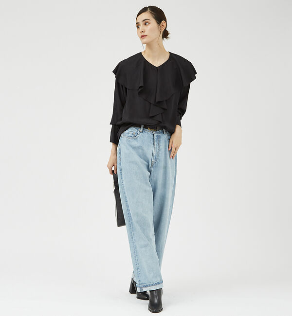 qualite「ラッフルカラーブラウス」|シャツ・ブラウス|