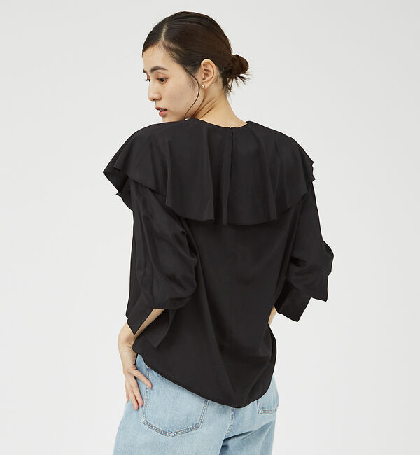 qualite「ラッフルカラーブラウス」|シャツ・ブラウス|