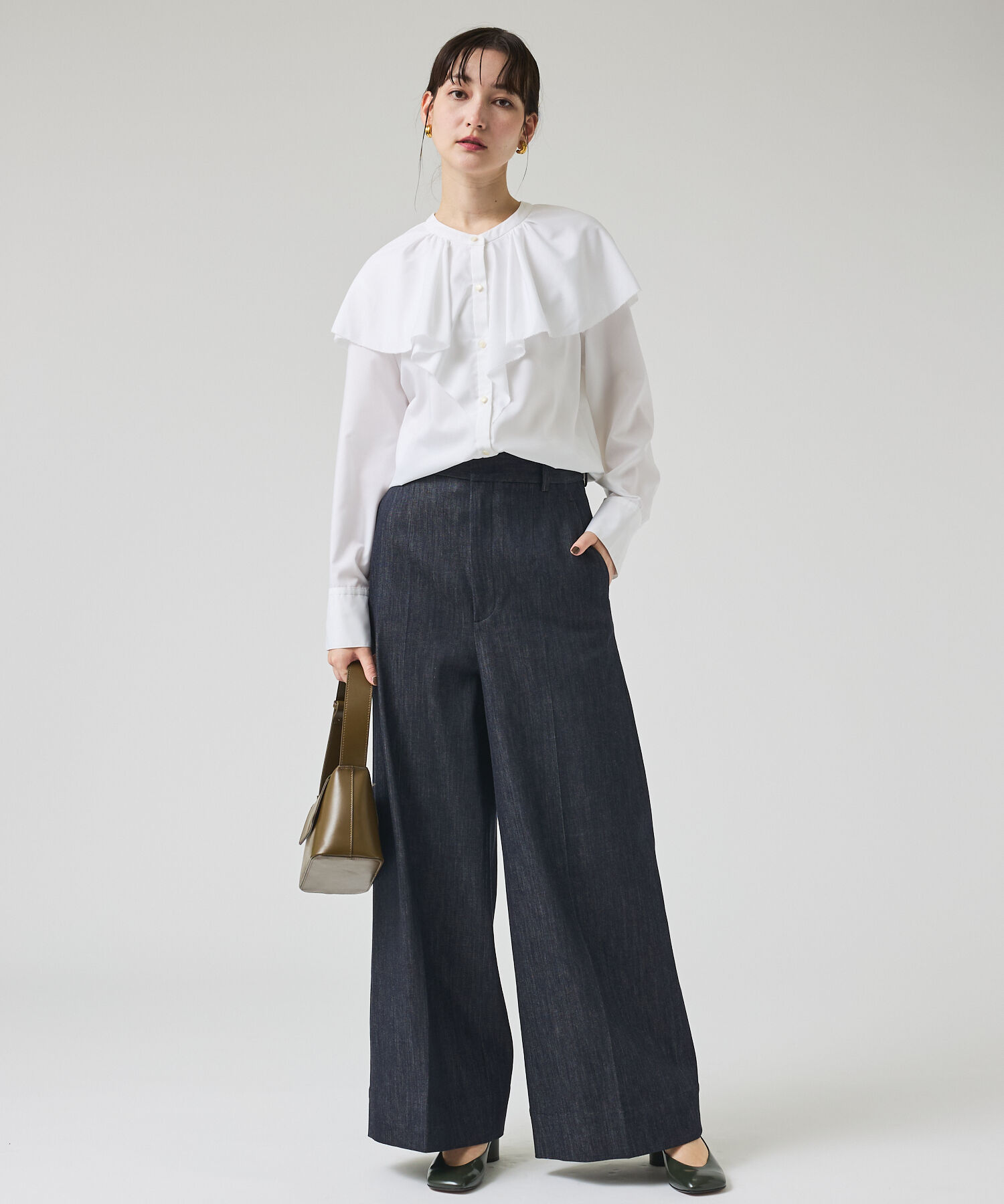 qualite「ラッフルショールブラウス」|シャツ・ブラウス|