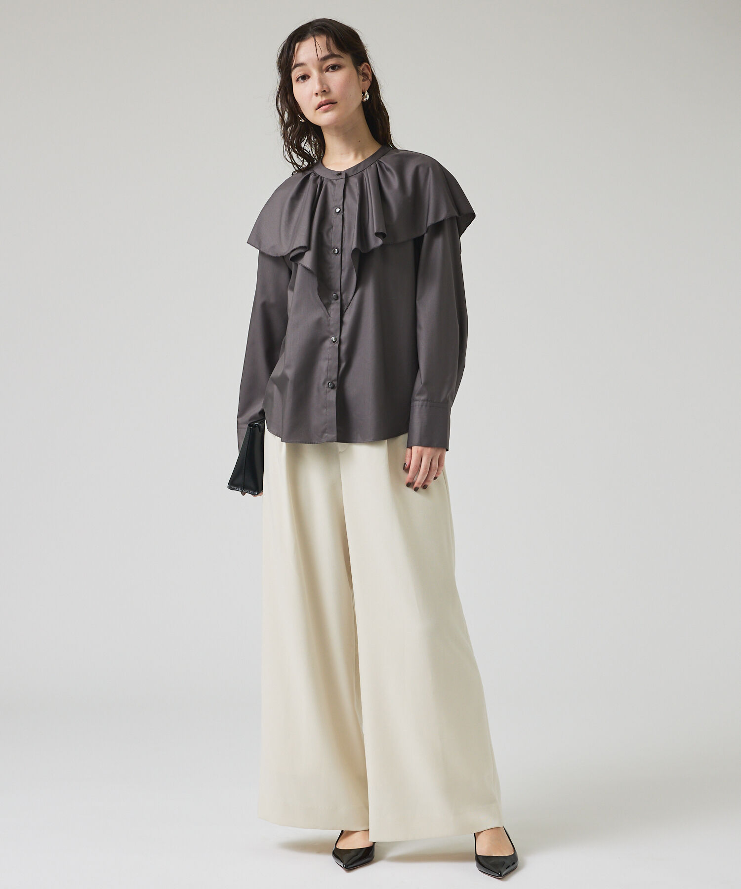 qualite「ラッフルショールブラウス」|シャツ・ブラウス|