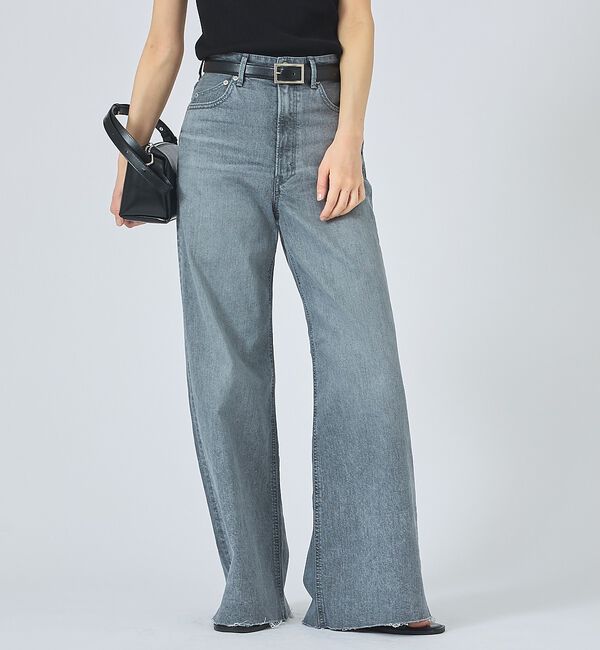 qualite「【YANUK】Wide Flare FRG ワイドフレアパンツ」|デニム|グレー