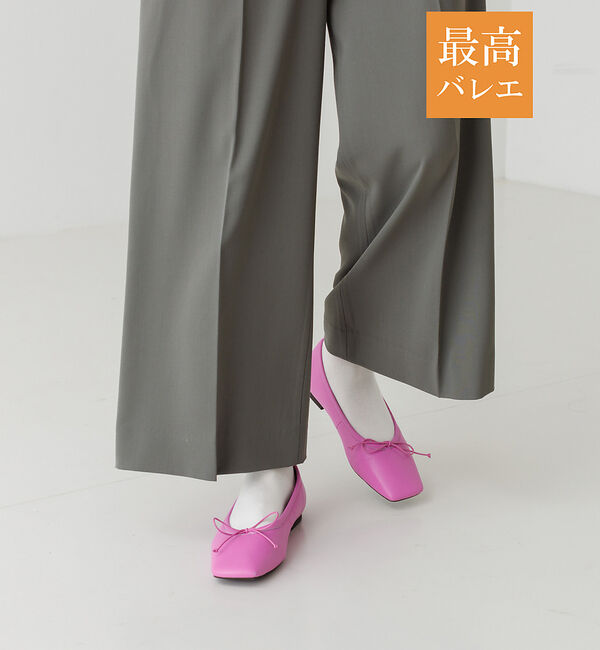 AU BANNISTER「【最高バレエ】スクエアトゥ バレエシューズ」|バレエシューズ|ピンク