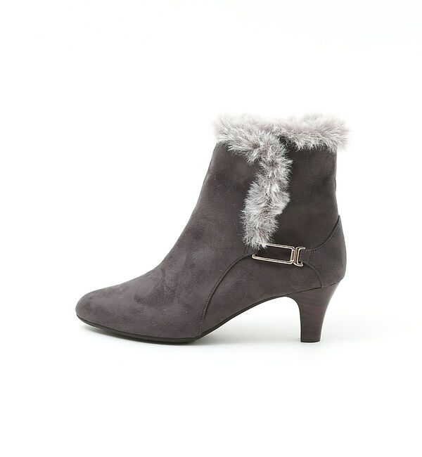 AU BANNISTER「【スノーソール/2WAY】折り返しボアヒールブーツ」|ショートブーツ|