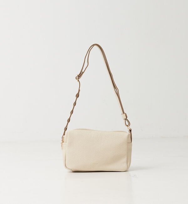 LOWELL things「【TVドラマ使用商品】Frec/WファスナースクエアショルダーBAG」|ショルダー・メッセンジャー|アイボリー