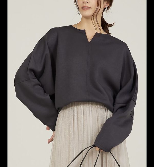 abahouse mavie「ライトダンボールドルマンプルオーバー」|スウェット・ジャージ|チャコールグレー
