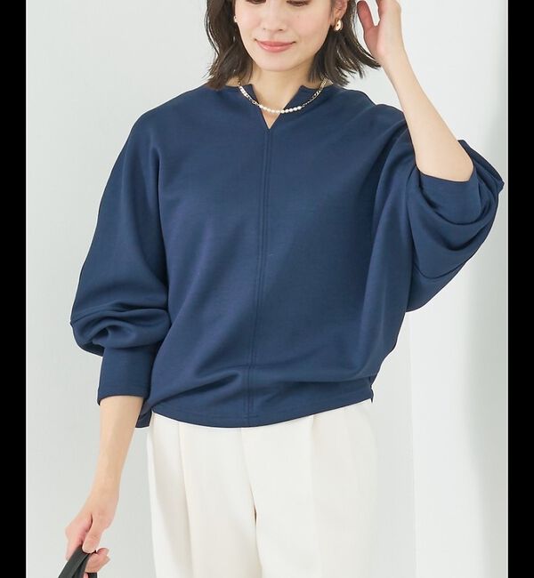 abahouse mavie「ライトダンボールドルマンプルオーバー」|スウェット・ジャージ|ネイビー