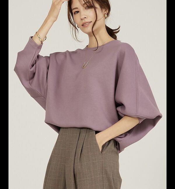 abahouse mavie「ライトダンボールドルマンプルオーバー」|スウェット・ジャージ|モーブ