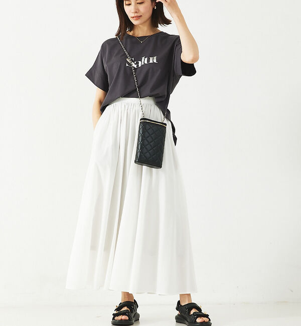 abahouse mavie「ナイロンストレッチロングスカート」|スカート|