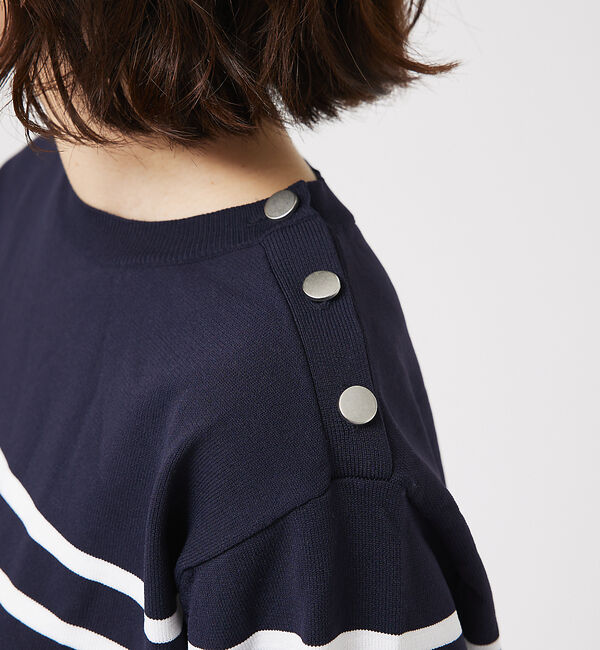 abahouse mavie「【セットアップ対応】ボーダーニットプルオーバー」|ニット・セーター|