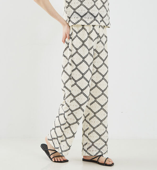 abahouse mavie「レースイージーストレートパンツ」|その他|