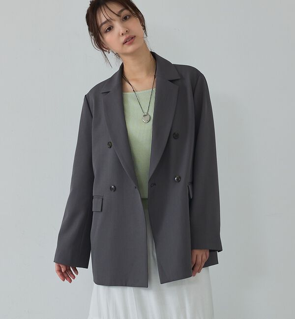 abahouse mavie「【春映えシルエット】ダブルジャケット/フリーサイズ/春アウター/長袖/春服」|その他|