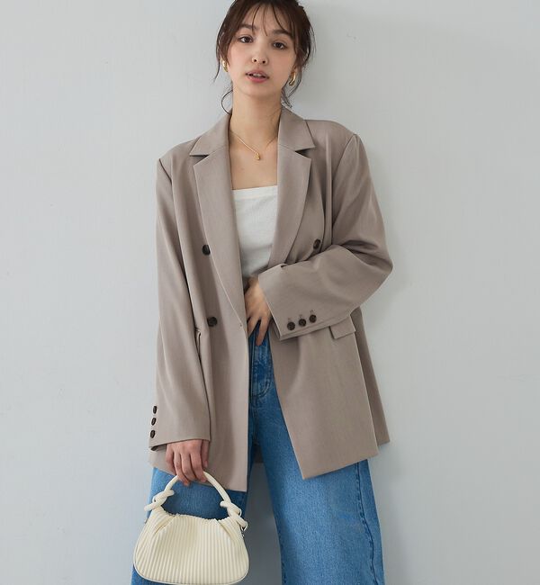 abahouse mavie「【春映えシルエット】ダブルジャケット/フリーサイズ/春アウター/長袖/春服」|その他|