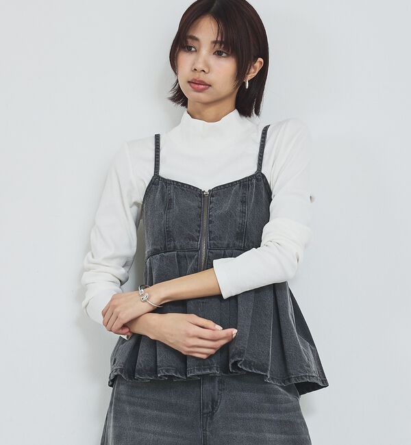 abahouse mavie「ウォッシュドデニムキャミ/レイヤード/バックリボン/春服/夏服」|キャミソール|