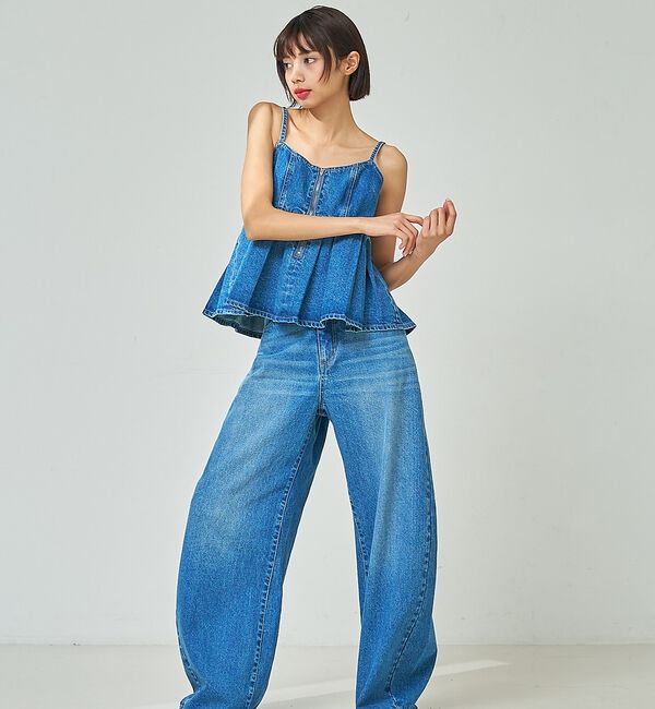 abahouse mavie「ウォッシュドデニムキャミ/レイヤード/バックリボン/春服/夏服」|キャミソール|