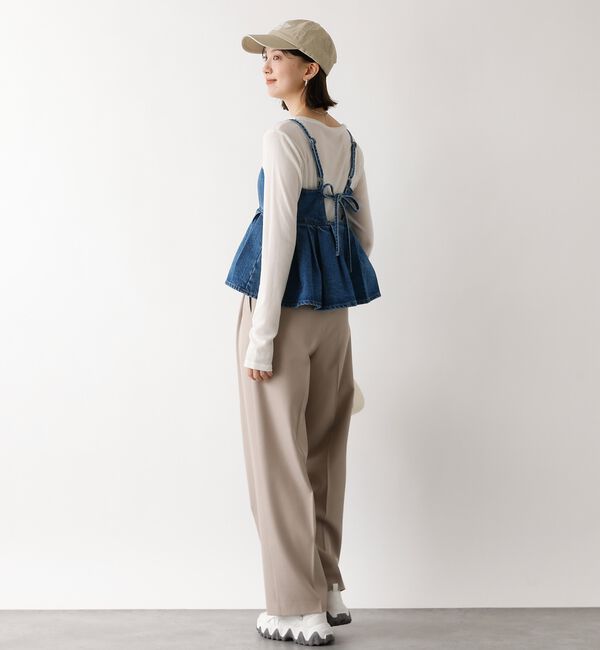 abahouse mavie「ウォッシュドデニムキャミ/レイヤード/バックリボン/春服/夏服」|キャミソール|