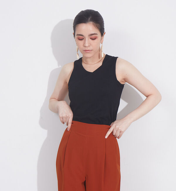 NOMINE「アメスリレイヤードタンクトップ」|キャミソール|ブラック