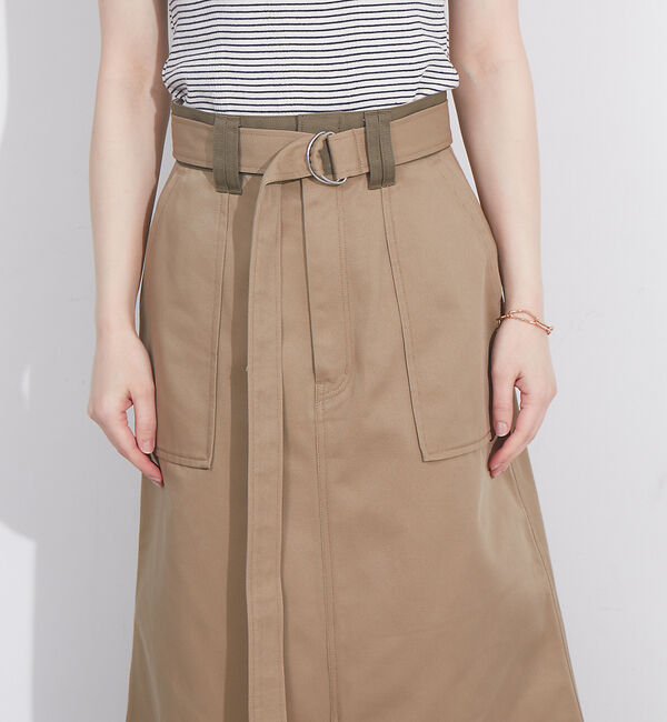 NOMINE「【Dickiesコラボ 別注】ウエスト配色 ベルトチノロングスカート」|スカート|