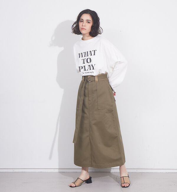 NOMINE「【Dickiesコラボ 別注】ウエスト配色 ベルトチノロングスカート」|スカート|