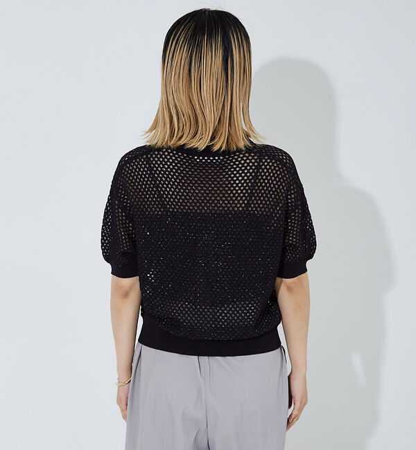 NOMINE「メッシュニットポロカーデ」|ポロシャツ|