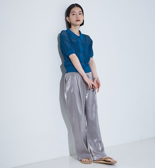 NOMINE「メッシュニットポロカーデ」|ポロシャツ|